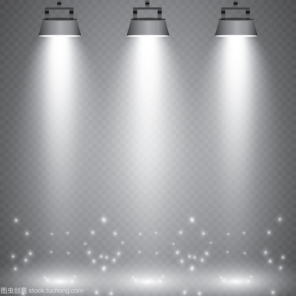 夜景照明,格子的黑暗背景上的透明效果。明亮的聚光燈照明